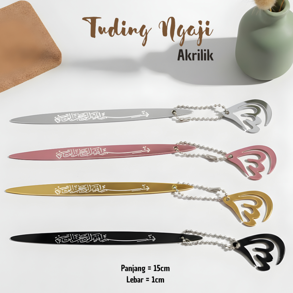 [ME] Tuding Ngaji Akrilik 15cmx1cm/Penunjuk Al Quran/Souvenir pengajian acara komunitas islami/Pemba
