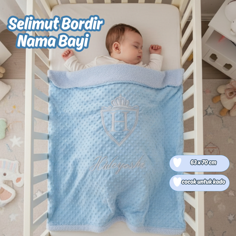 Selimut Bordir Nama Logo Besar