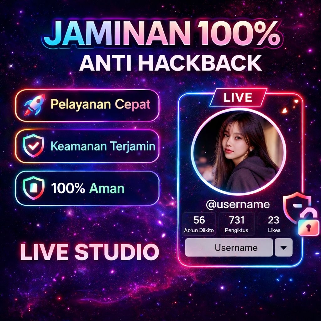 Akun Tok Tik 1.000–15.000 Followers bisa live studio