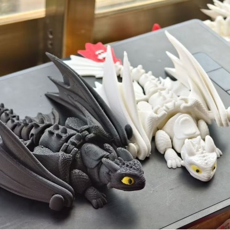 Figur Naga Artikulasi 3D – Toothless Night Furry & Light Furry / Dragon Articulated Toy