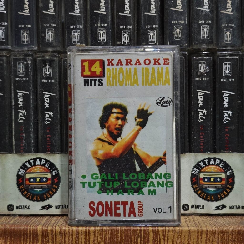Kaset - Rhoma Irama - 14 Hits Karaoke Rhoma Irama & Soneta Group - Vol 1 - Radio Tape - Kaset Pita -