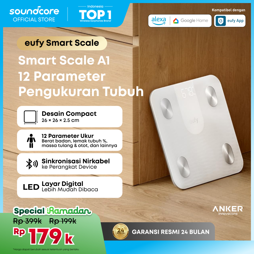 eufy Weighing Scales for Body Weight, Digital Bathroom Scales with Bluetooth, Body Fat Scales, 12 Me