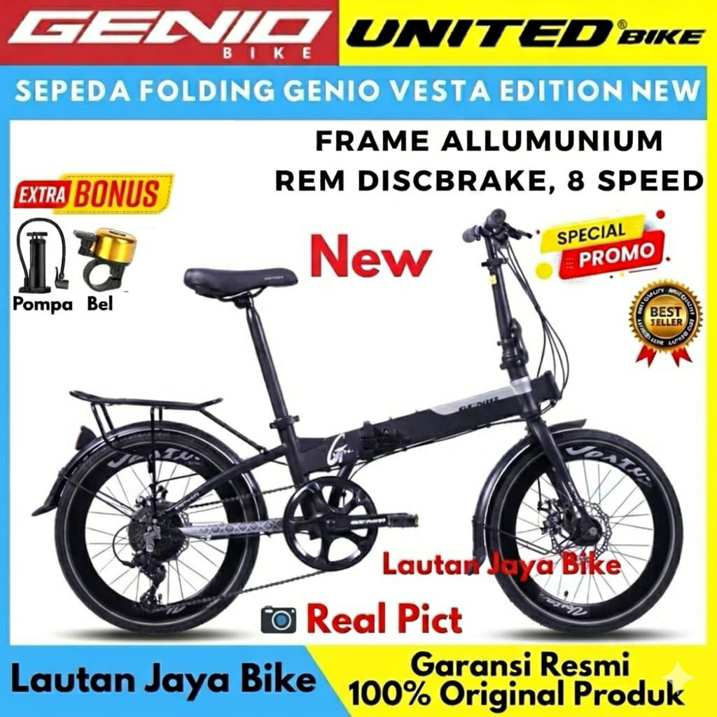 SEPEDA LIPAT 16 20 GENIO VESTA GENIO F371 Rem Discbrake Operangigi Terbaru