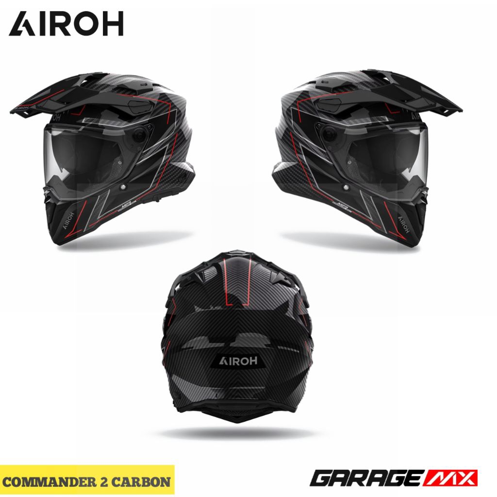 HELM AIROH COMMANDER 2 CARBON STYLISH ORIGINAL - HELM ADVNTURE SUPERMOTO TRAIL CROSS TOURING