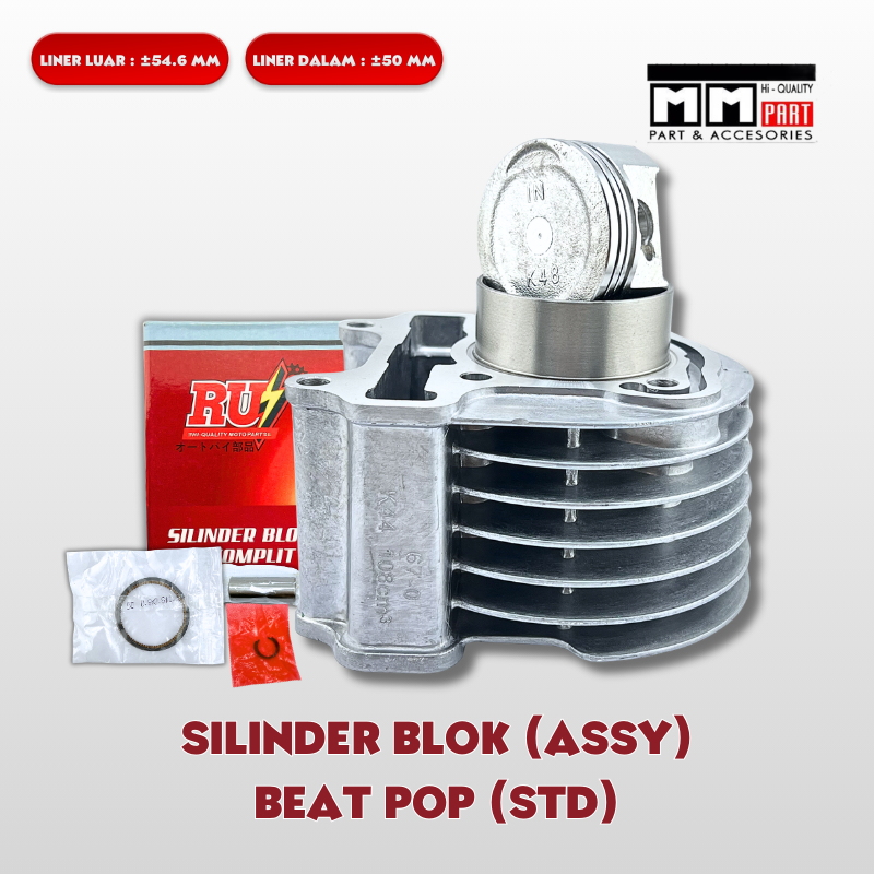 SILINDER BLOK ASSY BEAT POP STD - BLOK SEHER SET BEAT ESP STREAT VARIO 110 LED ACG STATER HALUS K44