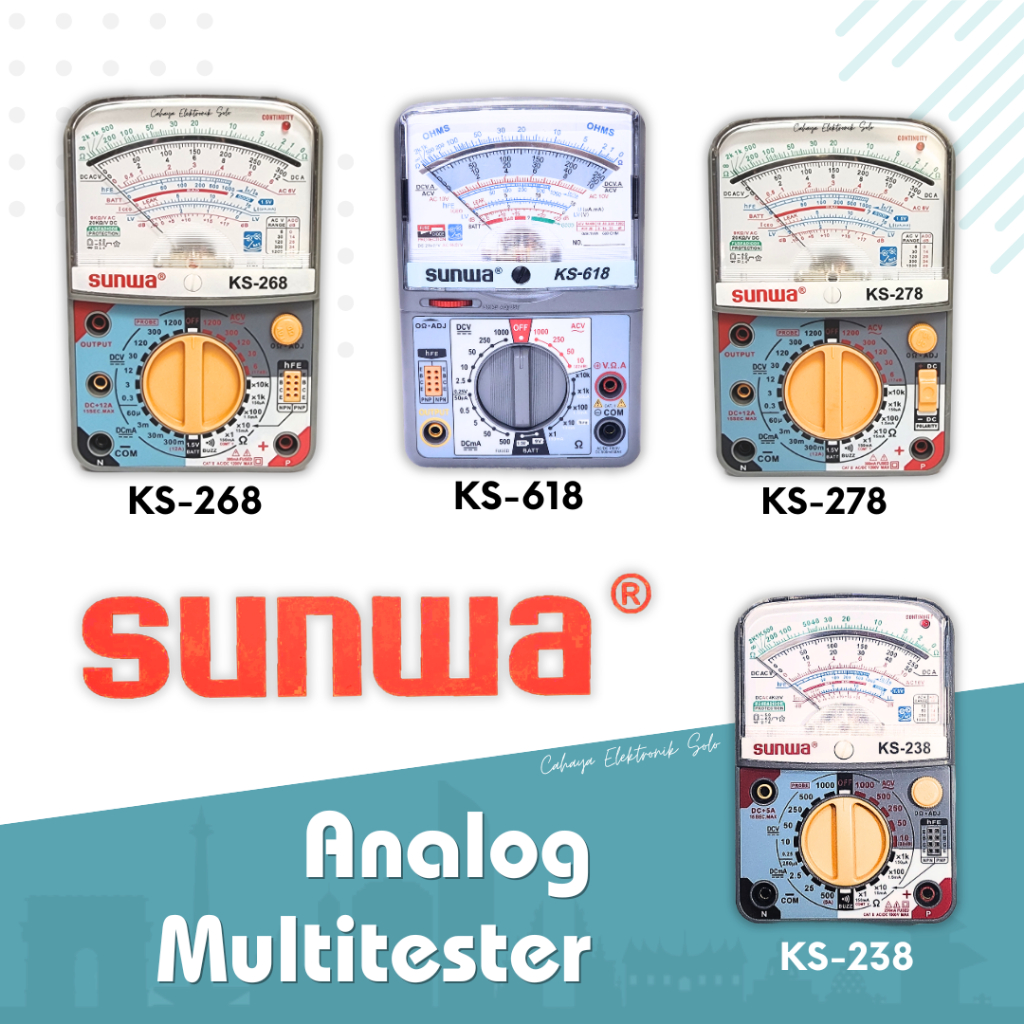 Multitester Multimeter Analog Sunwa KS 268 278 218 238 YX-380TR YX380 618 TR Buzzer Elektronik