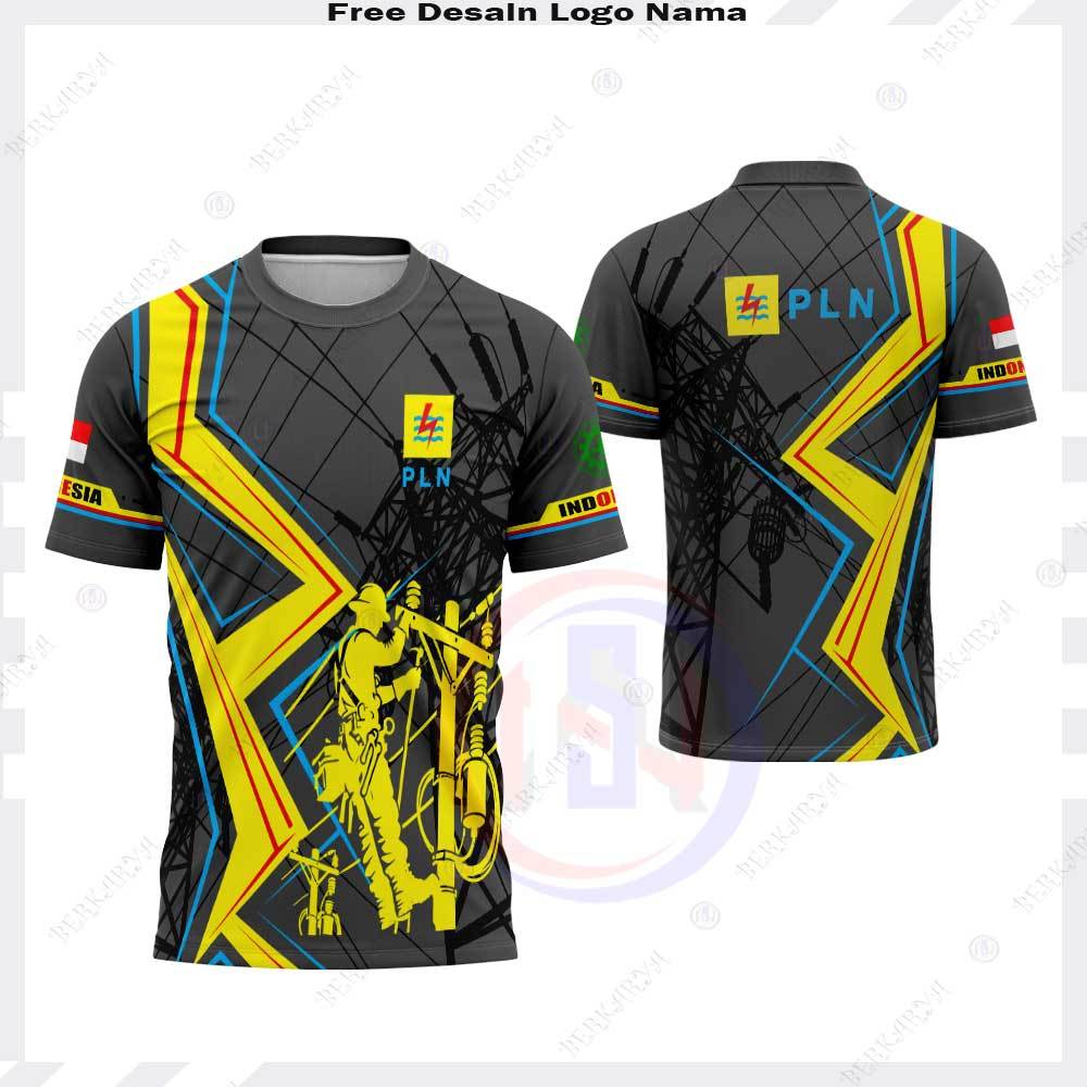 Kaos Baju Pln Listrik Indonesia Baju Kaos PLN Perusahaan Listrik Negara Fullprint / Jersey PLN Keren