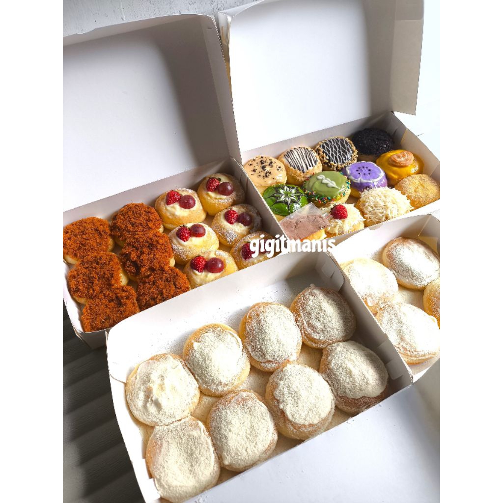 Donat susu premium lembut mix rasa jumbo isi 6