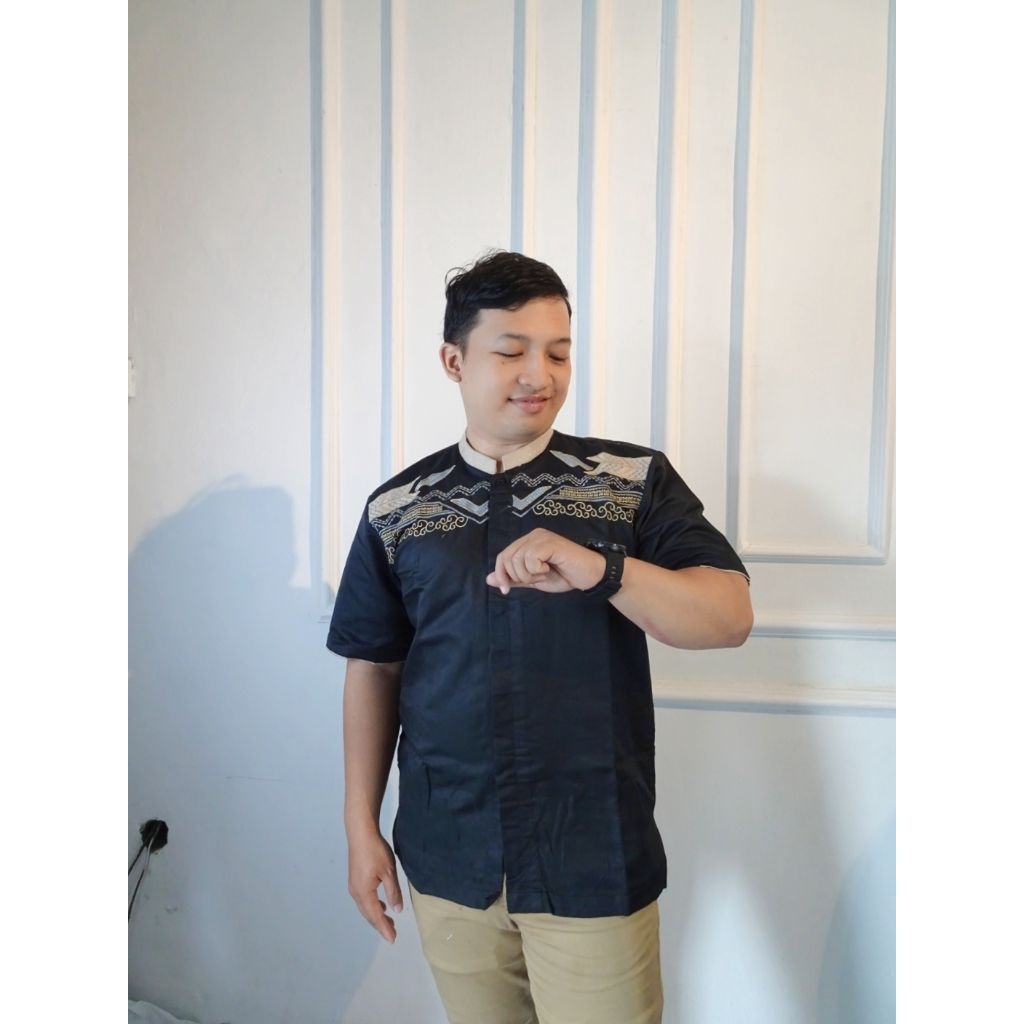 Kemeja taqwa Baju taqwa Baju Muslim Koko Baju Koko Pria Baju Koko Lengan Panjang Muslim Casual Trend