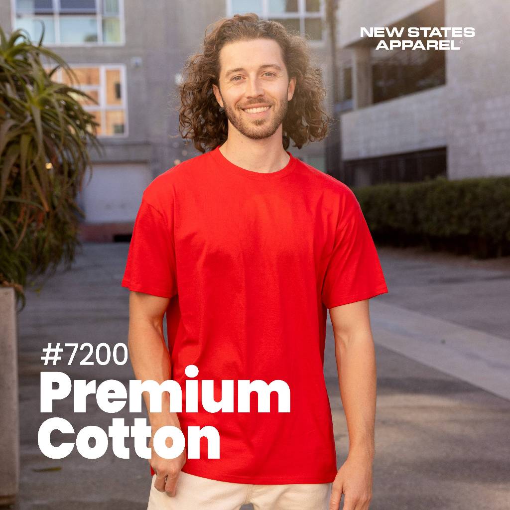 New States Apparel Premium Cotton T-shirt 7200 - Kaos Polos