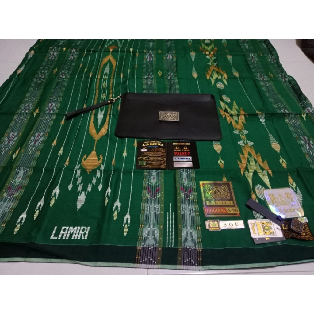 SARUNG LAMIRI ORIGINAL TIPE SGE SGC SGI GOLD BENANG DOBLE 420 FULL SUTRA LENGKAP TAS HOLOGRAM BESI