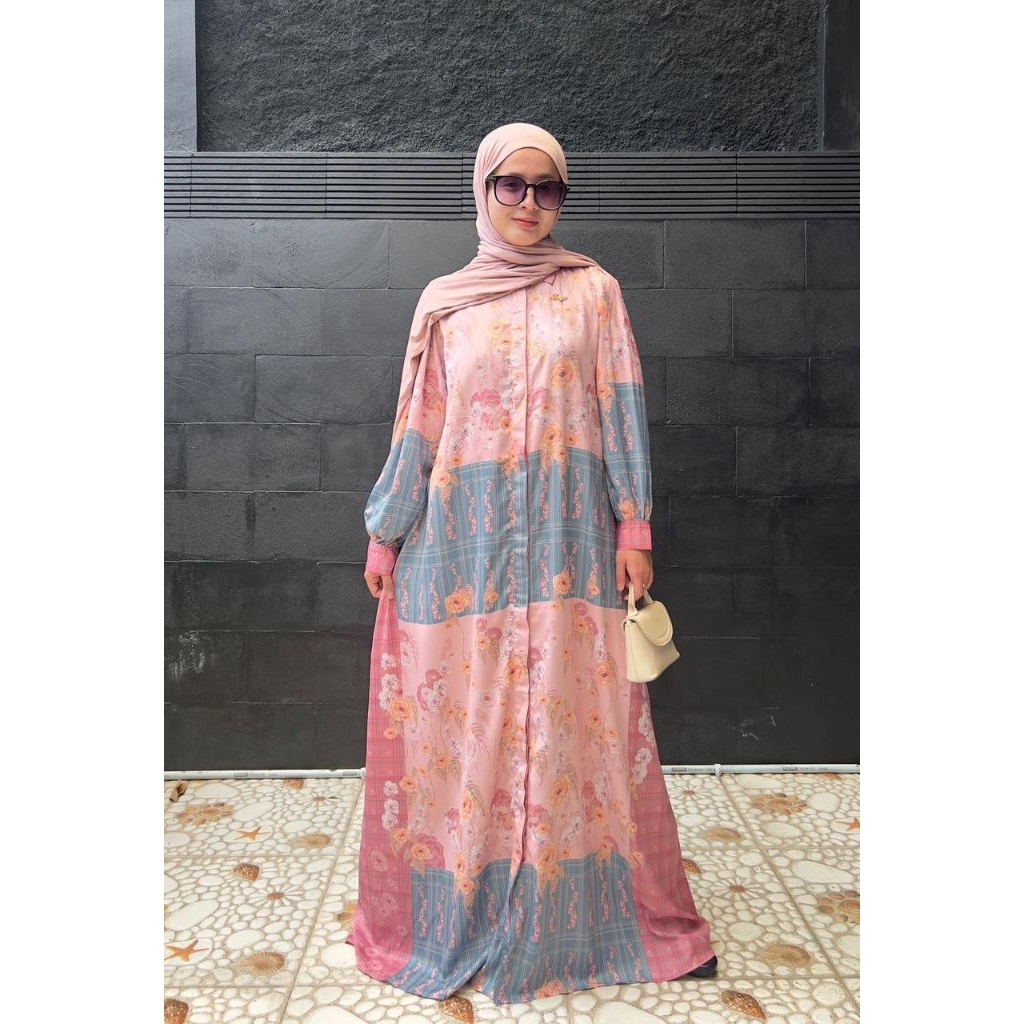 keiko dress by dyn, gamis motif, gamis lebaran gamis dyn, gamis promo