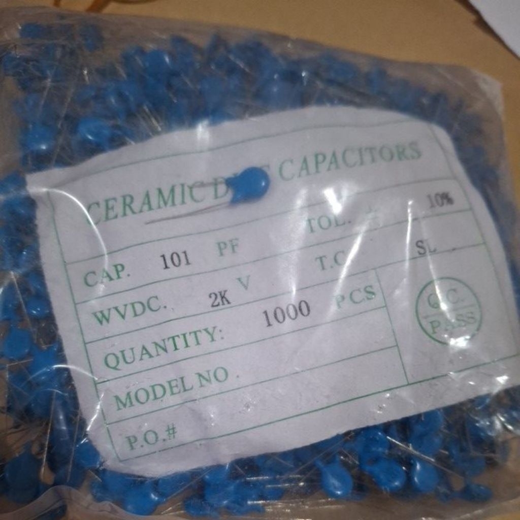 1000 pcs kapasitor keramik 101 2kv capasitor ceramic 100 pf 2  KV