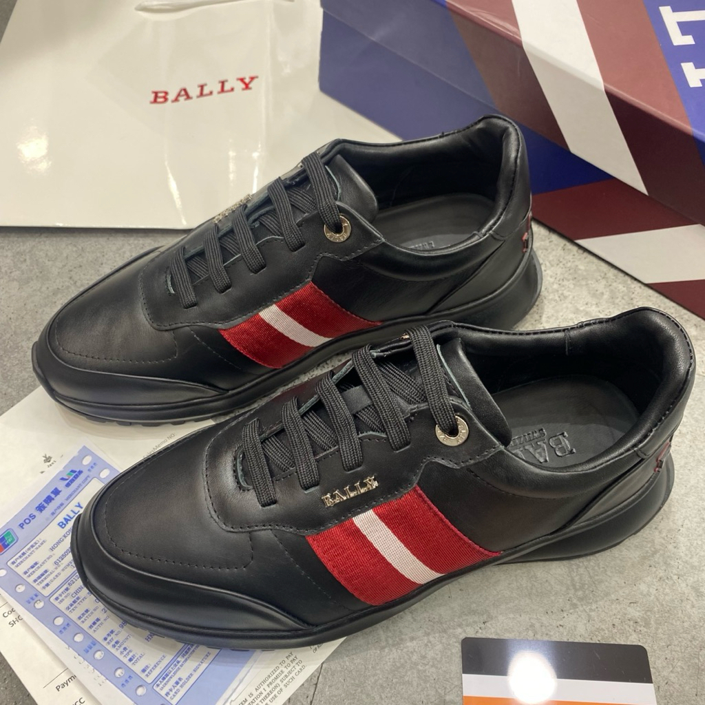 Sepatu premium kulit sneakers pria bally