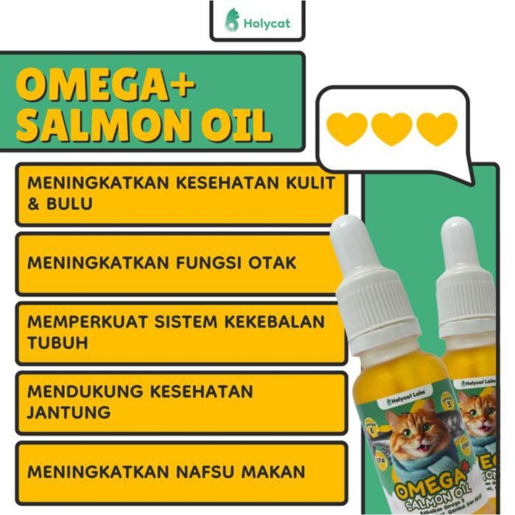 vitamin kucing bulu holycat lab salmon oil omega+