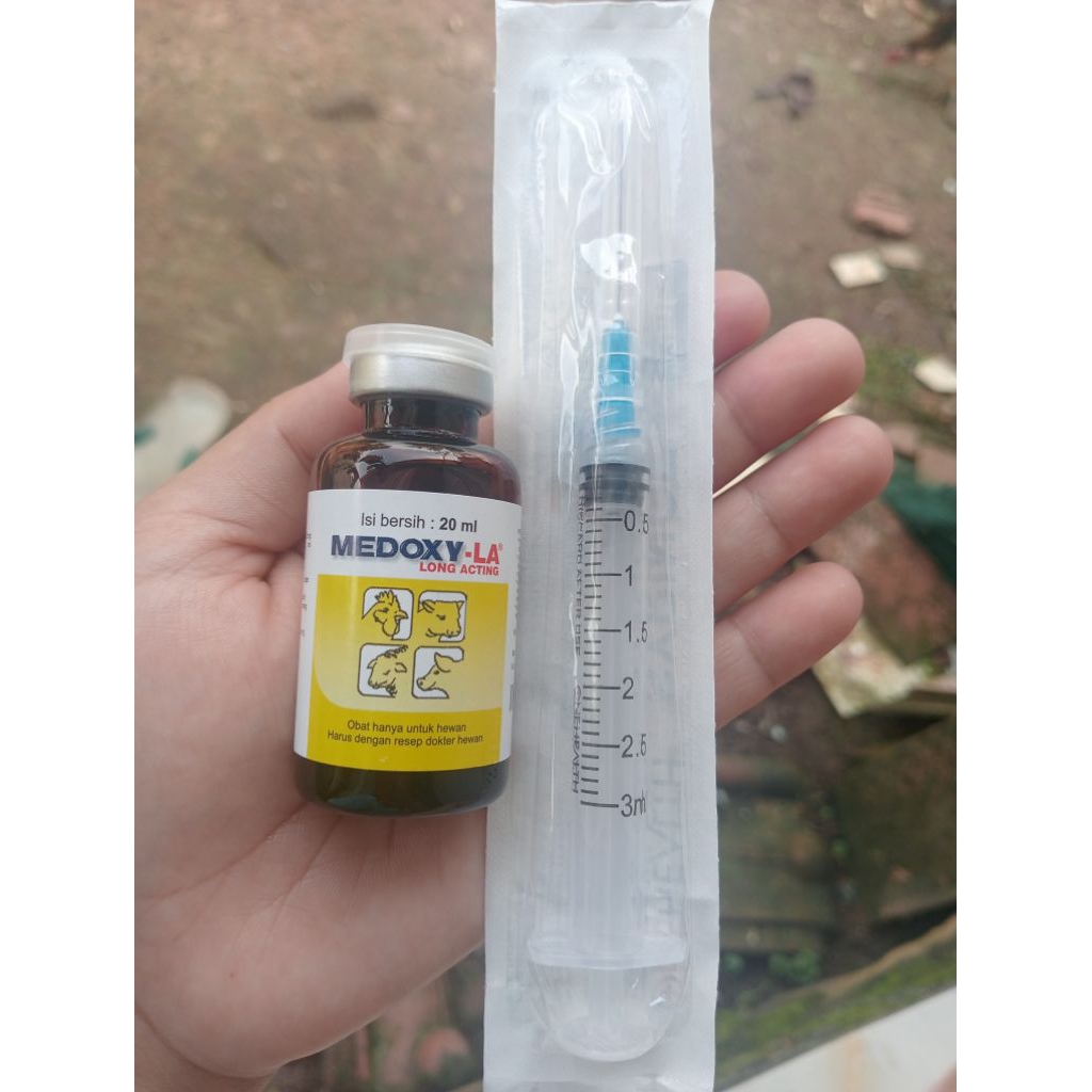 MEDOXY LA 20 ml gratis suntikan 3 ml,obat untuk hewan sakit parah,kambing,sapi,anjing,kucing dan aya