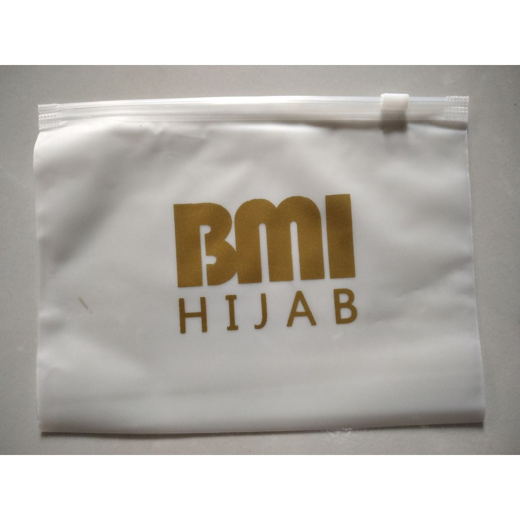 (MINIMAL 50 PCS) POUCH HIJAB / ZIPLOCK CUSTOM LOGO / ZIPPER BAG / KEMASAN HIJAB / POUCH CUSTOM / ZIP