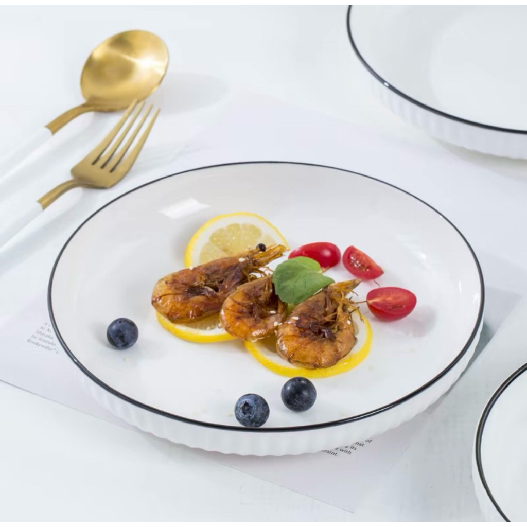 Ceriche Alma Plate Porcelain Ceramic / Piring Cafe Cantik / Piring Aesthetic / Aesthetic Plate / Pir