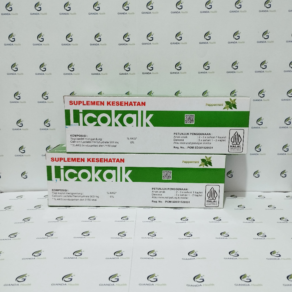 Licokalk 500mg Suplemen Makanan Box 100 Kaplet Expired Okt 2029