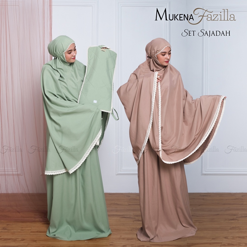 Mukena Fazilla Dewasa Set Sajadah Polos Katun Premium Jumbo