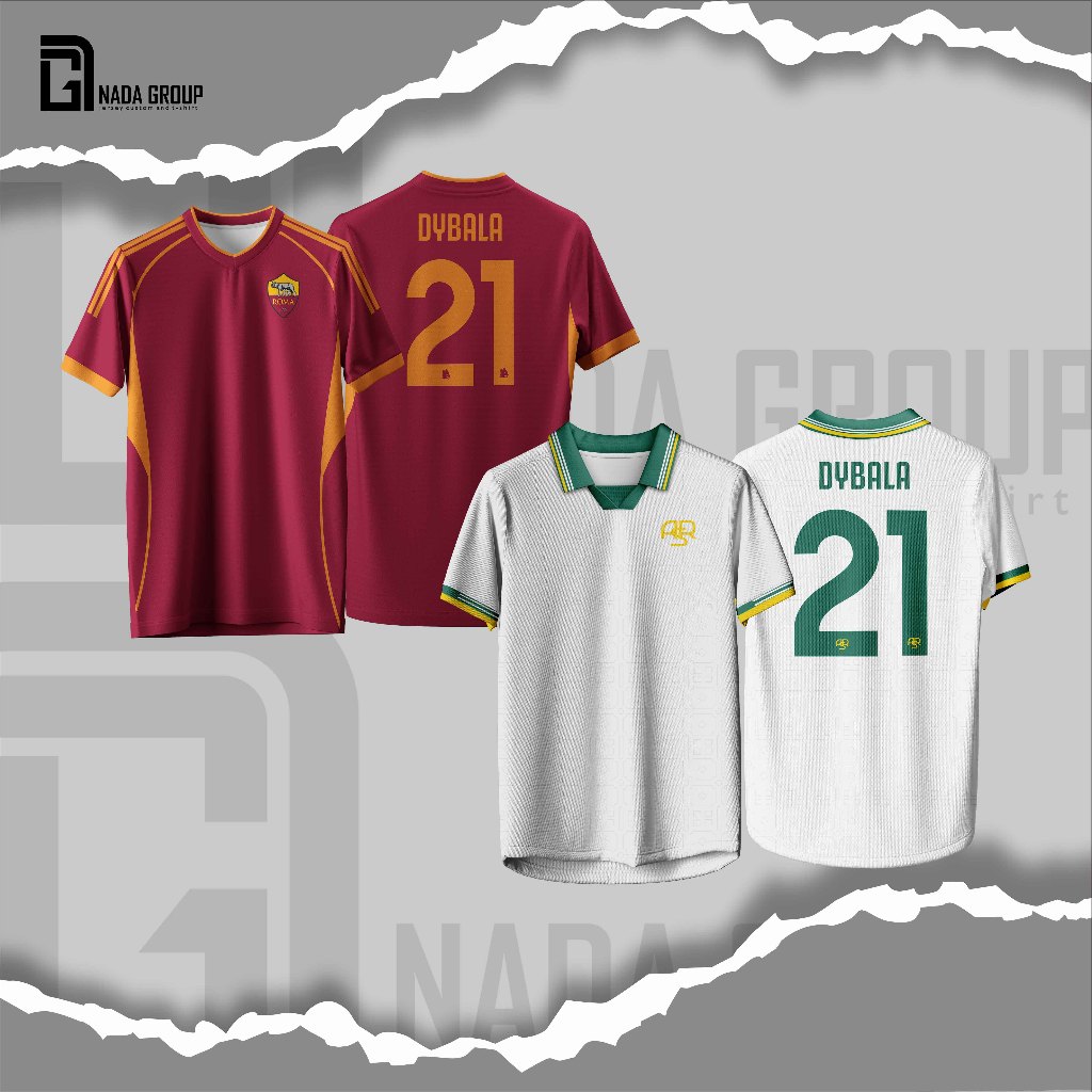JERSEY AS ROMA TERBARU FULL PRINTING, FREE CUSTOM NAMA DAN NOMOR PUNGGUNG