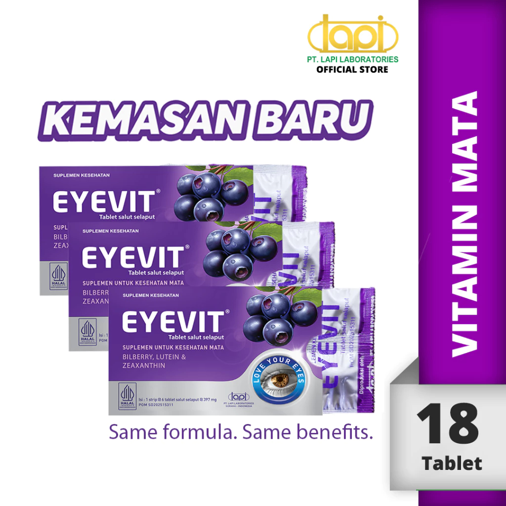 Eyevit VItamin Mata STRIP 6 Tablet Obat Mata / Suplemen Mata MInus PROMO Murah