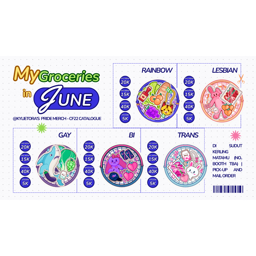 [Pride Badge & Sticker] My Groceries in June - Subtle Merch Pride