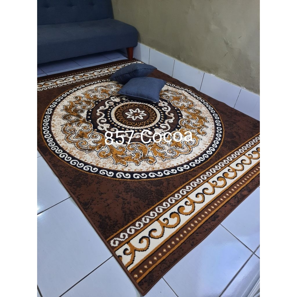 Karpet Permadani Momento Moderno  160x210 cm Coklat Cream Gold Brown