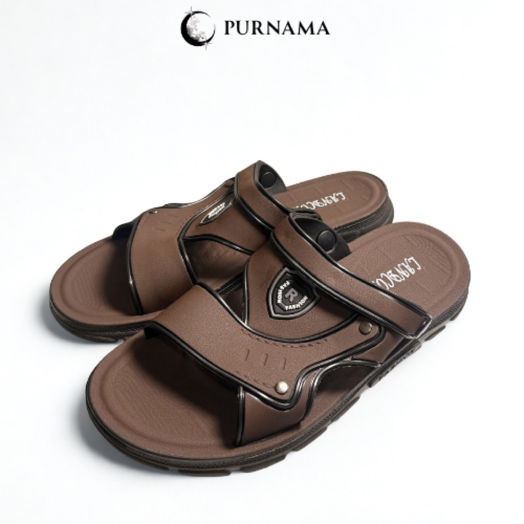 Sandal Pria Casual Premium Double Strap Sol Tebal Empuk Anti Licin Nyaman Harian | sandal pria casua