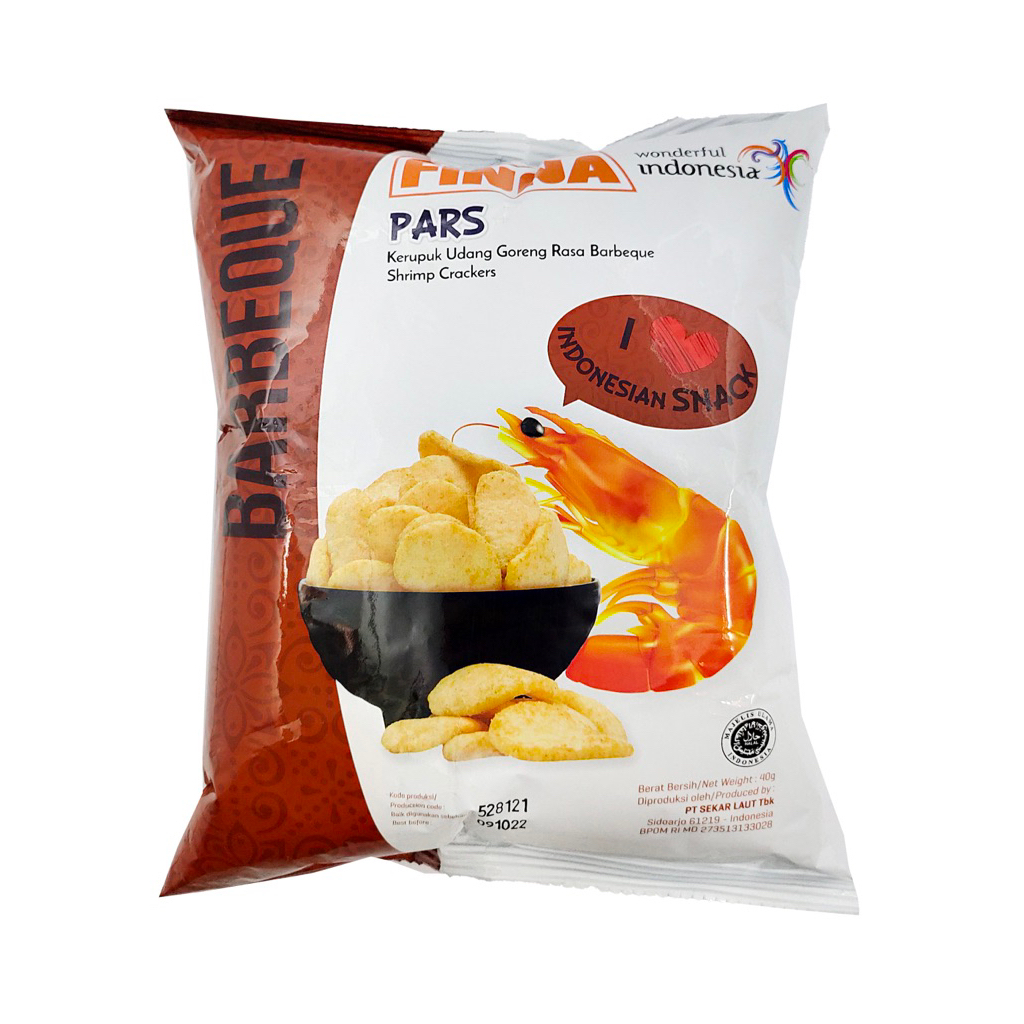 finna kerupuk udang barbeque 40g - kerupuk udang finna - finna pars kerupuk udang