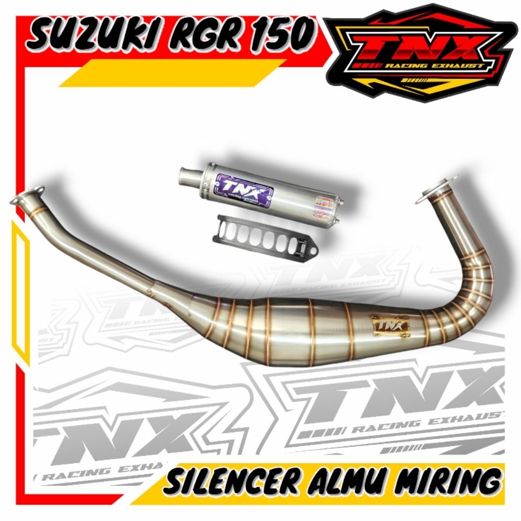 Knalpot Suzuki RGR 150 Repsol Full Stainless TNX Racing Exhaust Original