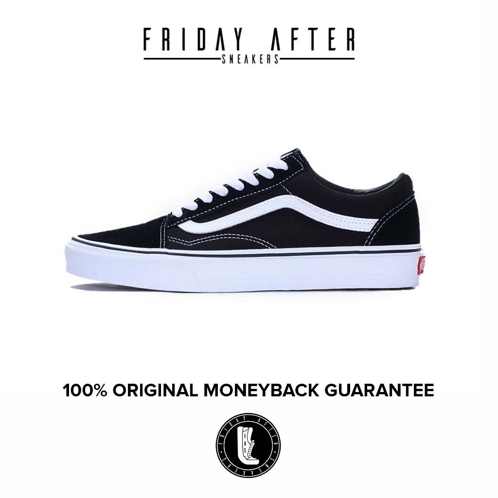 Sepatu Sneakers Pria Wanita Vans Old Skool Black White Classic Original Resmi PT Navya dan GMG