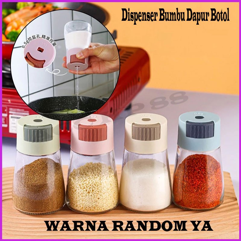 Acchp Tempat Bumbu Botol Bumbu Unik Tempat Garam Lada Gula Otomatis 100ML Serbaguna
