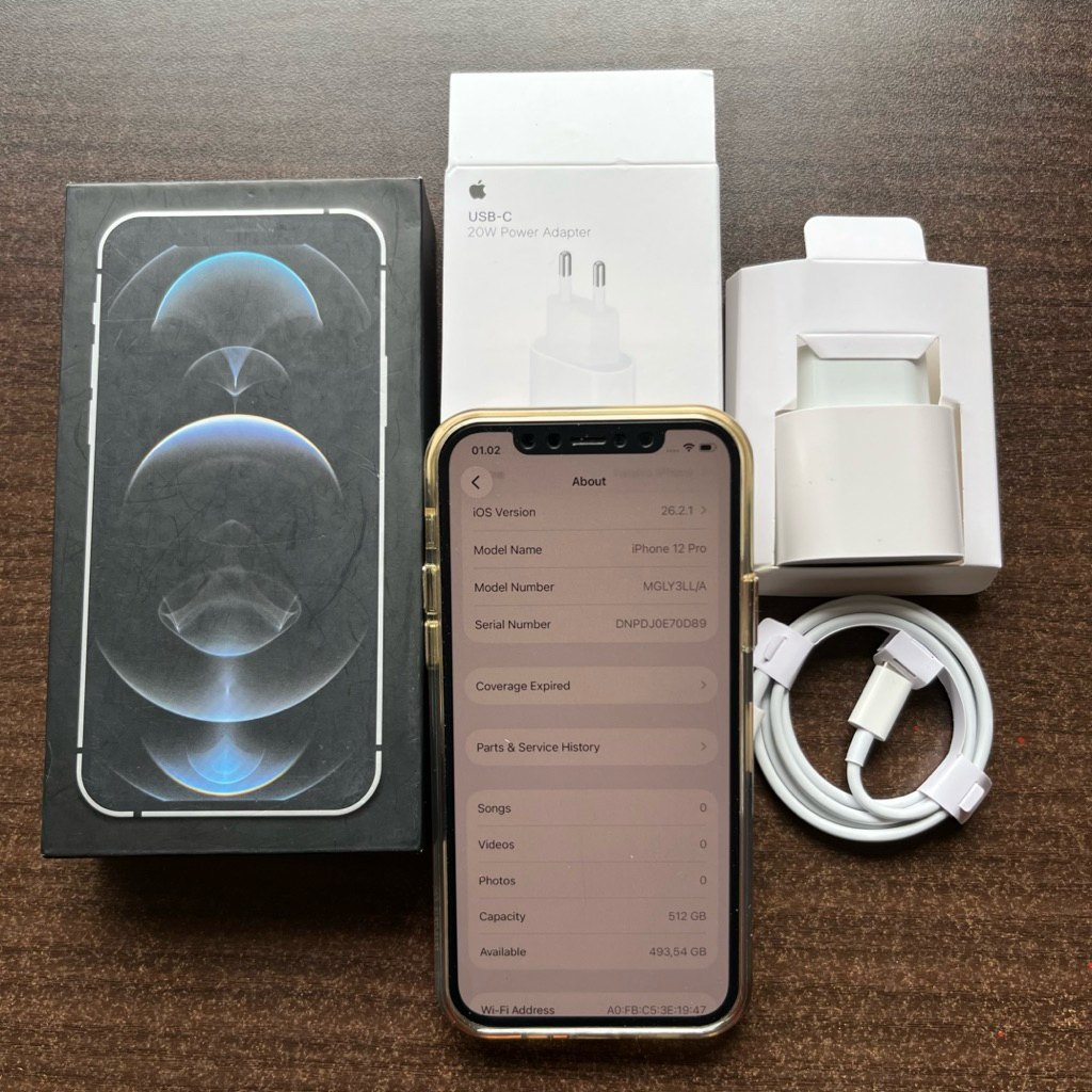 IPhone 12 Pro 512 GB Putih Second Fullset Inter Sinyal Permanen Mulus  (pemakai)