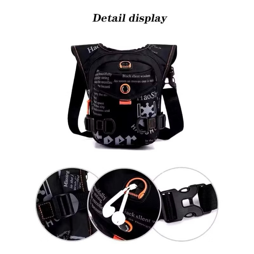 Tas Selempang Pria Haoshuai - Tas Pinggang Cowok Anti Air, Model Korea Simpel