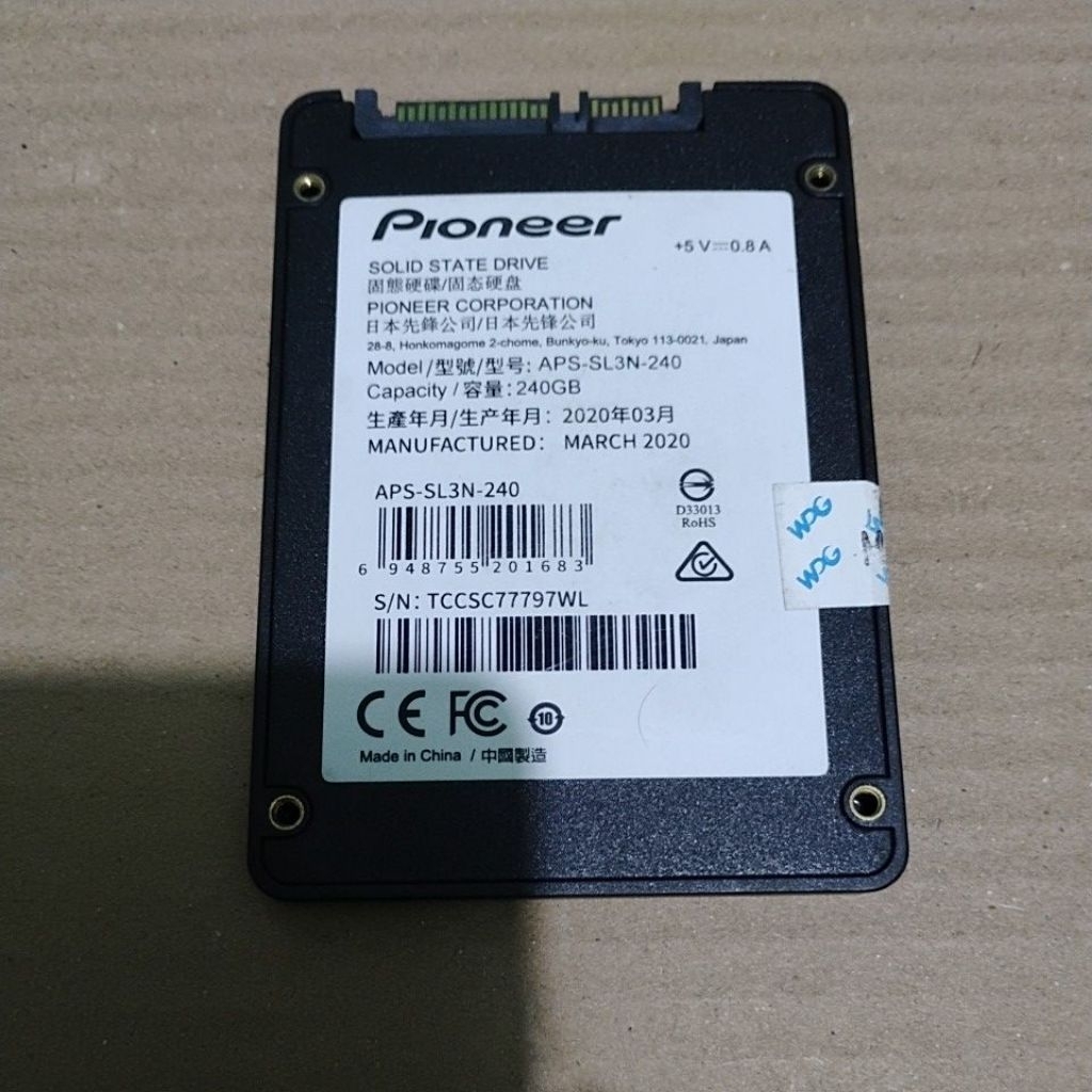 SSD SATA 240GB kondisi rusak