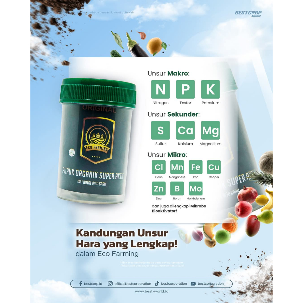 Pupuk Organik Eco Farming Original 100% Pupuk Organik Pelebat Buah