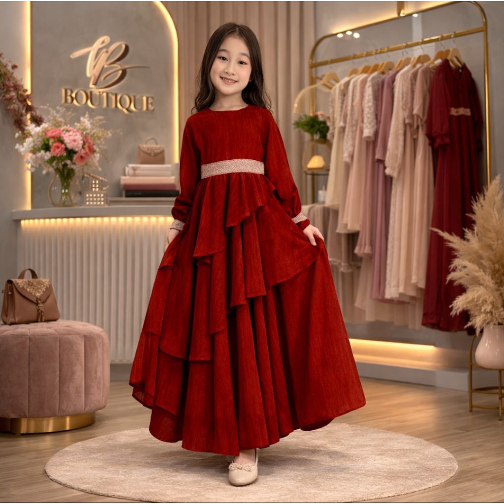 Gamis Anak Perempuan Mikayla Kids Style Cute Usia 7-8 Tahun
