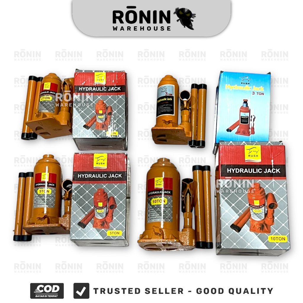 RUSH Dongkrak Botol pengangkat Mobil hidrolik 2 3 5 10 Ton rn