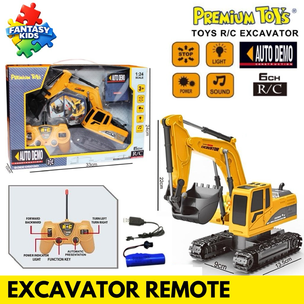 R/C EXCAVATOR PR-17710 Mobil Remot Excavator Mainan Mobil Remot Beko 6 Channel Mainan Anak Mobil Rem