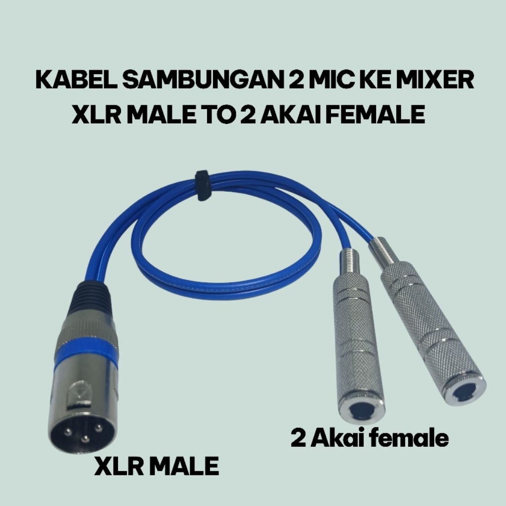 Kabel XLR CANON Male to 2 akai female Sambungan mic ke mixer
