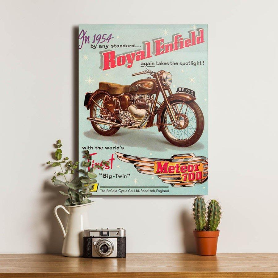 Royal Enfield Poster Jadul Retro Motor Dekorasi Hiasan Dinding