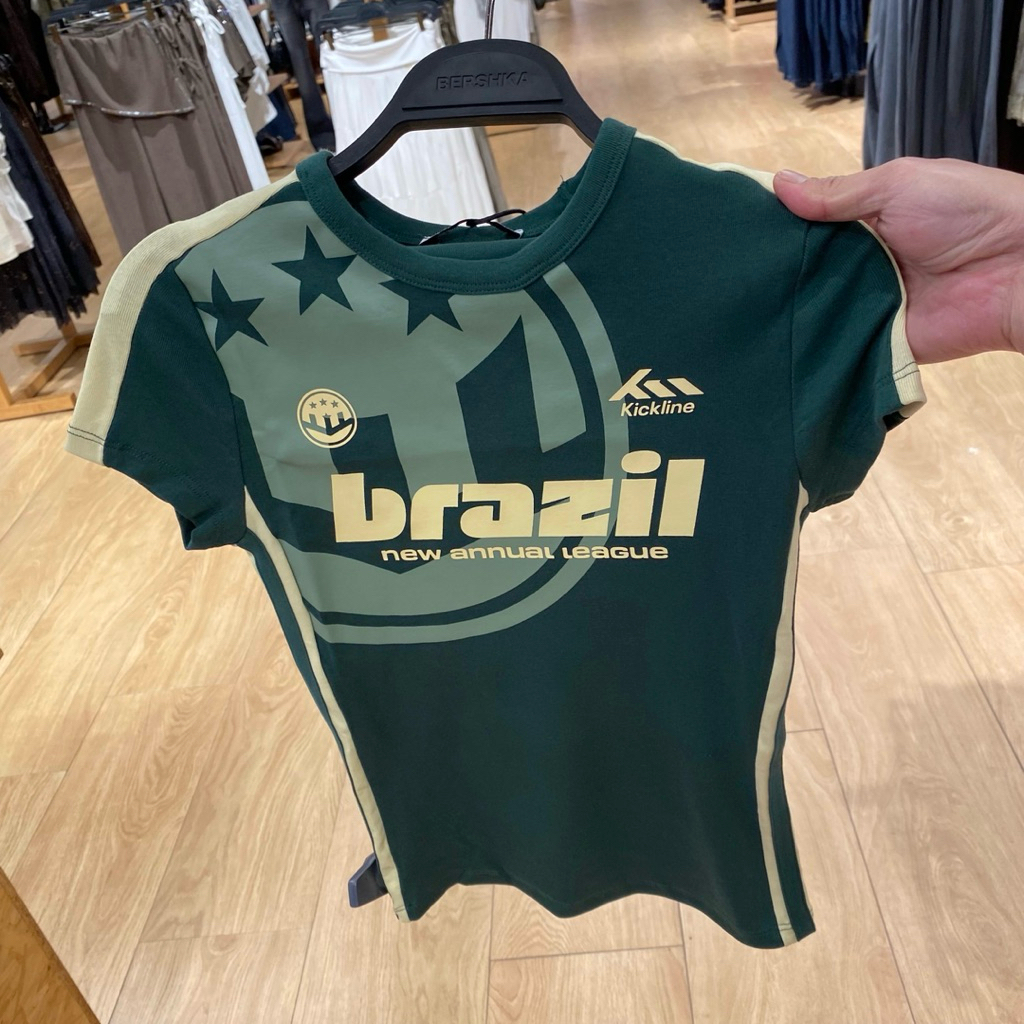 Jastip. Tshirt Crop Bershka x Brazil (Women)