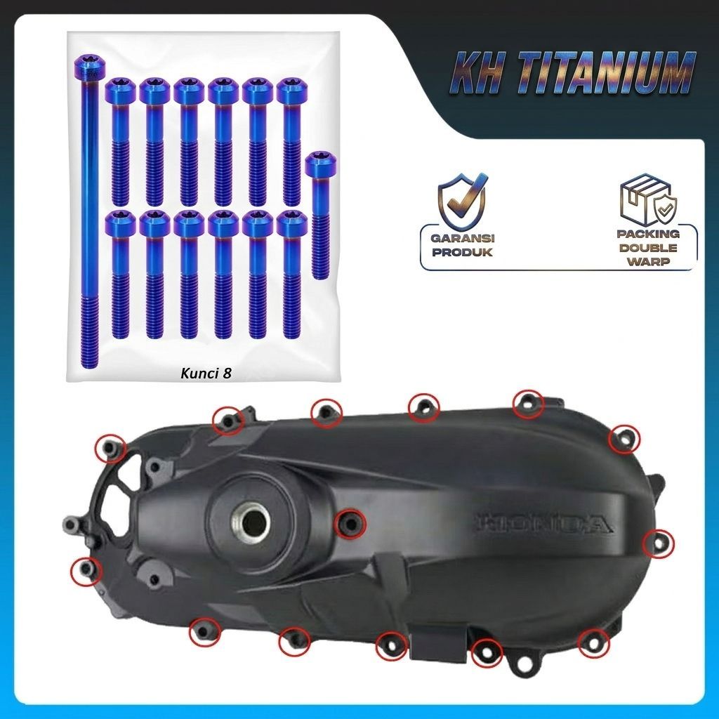 Baut cvt titanium beat karbu / baut titanium cvt beat f1 / baut cvt titanium vario lama 110cc Isi 15