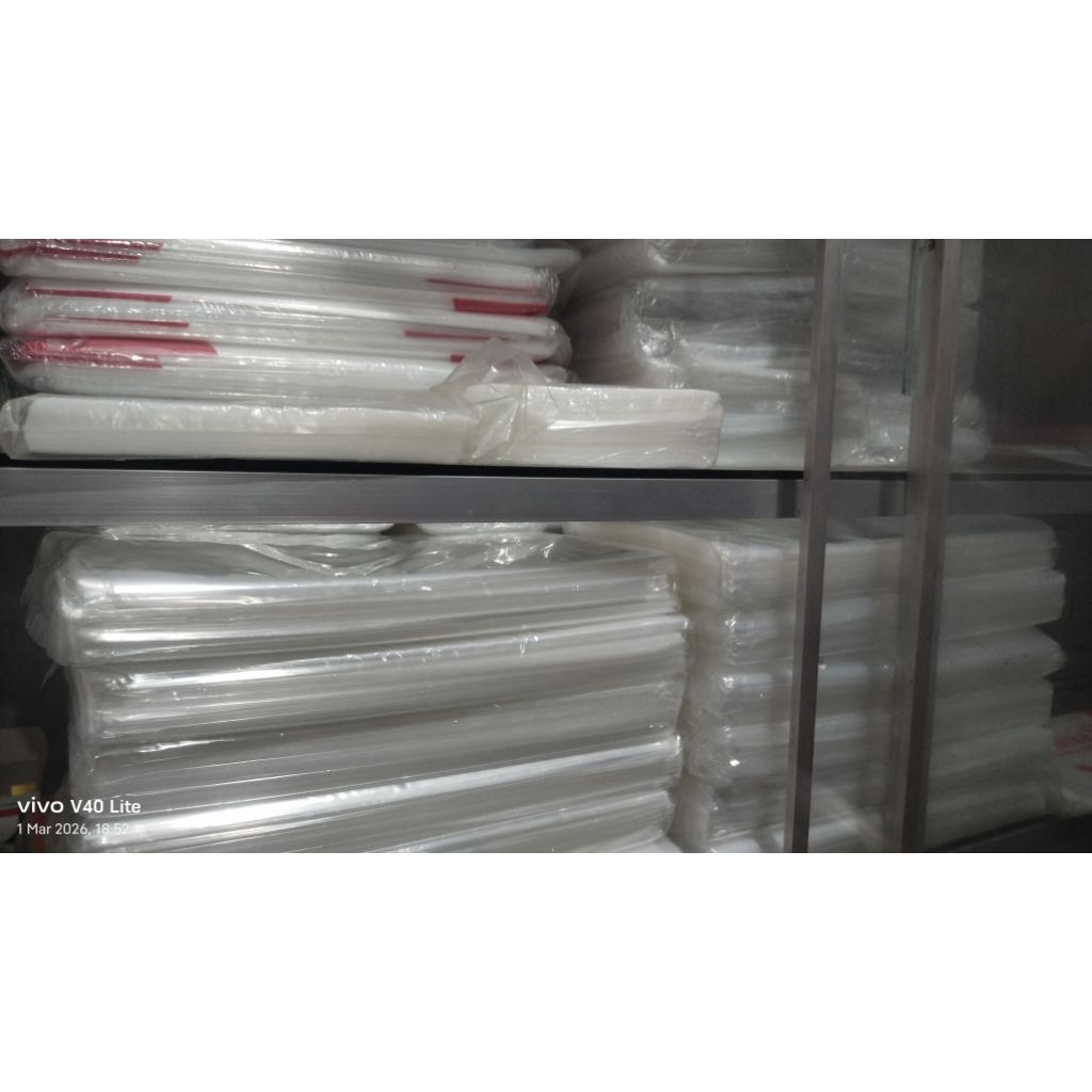 plastik pp transparan uk 15 X 27 tebal 03 perslop isi 4