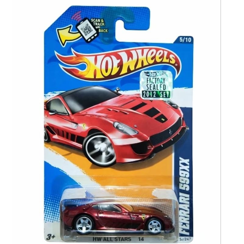 Hotwheels THS STH Super Treasure Hunt Ferrari 599xx merah ban karet Factory Sealed very rare
