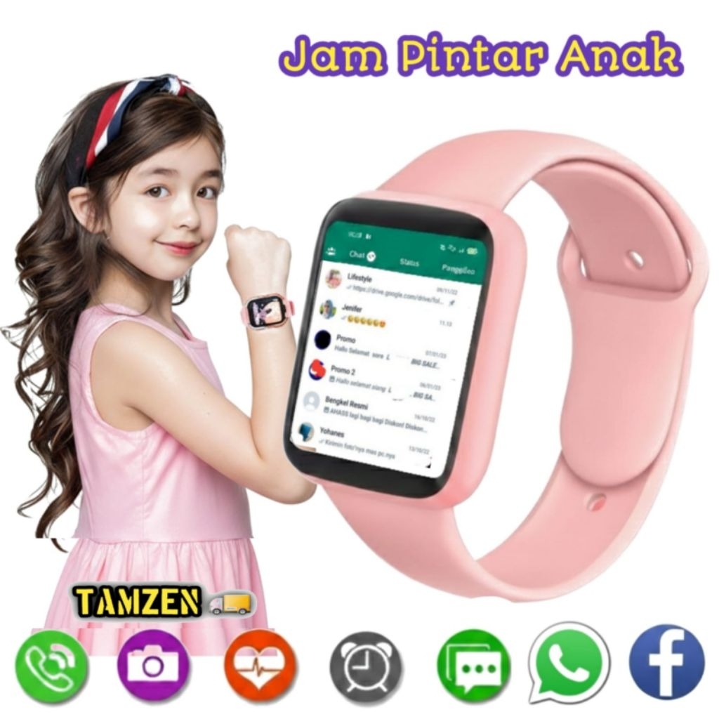 Jam tangan Hp Android 4G 5G Aimoo anak  notif WhatsApp telephone sms music remote camera sensor kese