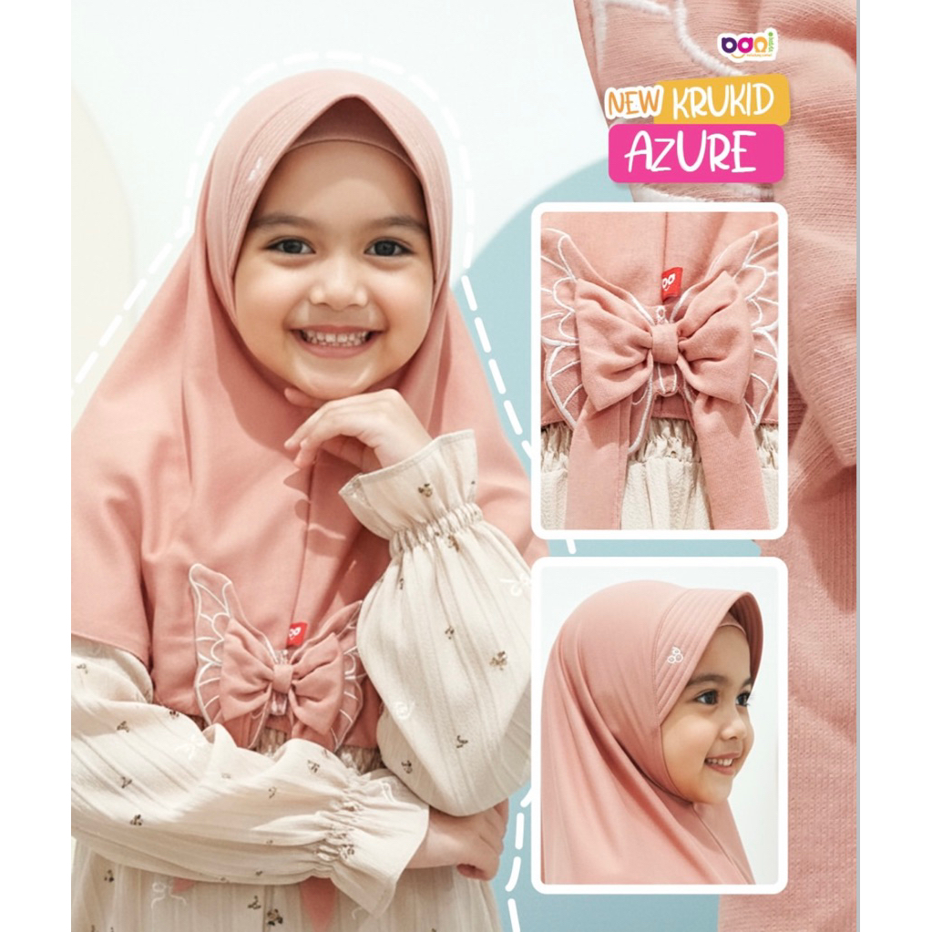 KRUKID AZURE KUPU-KUPU JILBAB KERUDUNG KAOS ANAK RABBANI BANI BATUTA