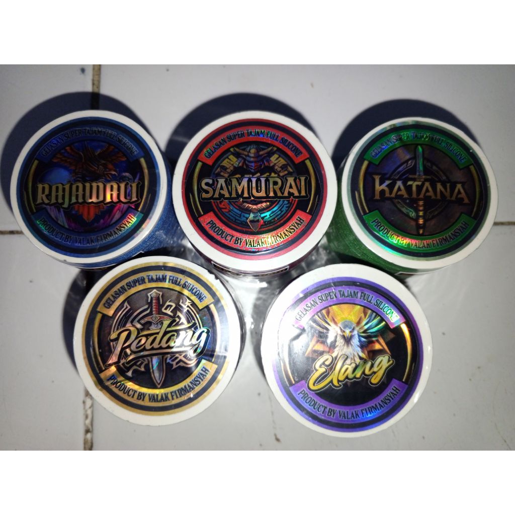 (1 pcs)Gelasan VALAK "MATOT 5 LABEL", senar mati/matot/deadstring, bahan putih, size 0.23, klos BB 1