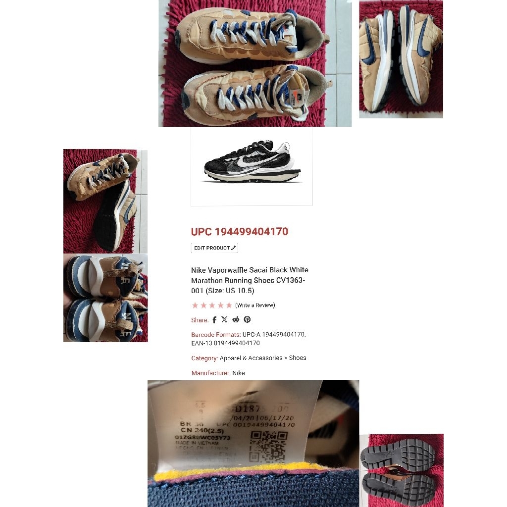 Sepatu Preloved Second Original Nike Sacai